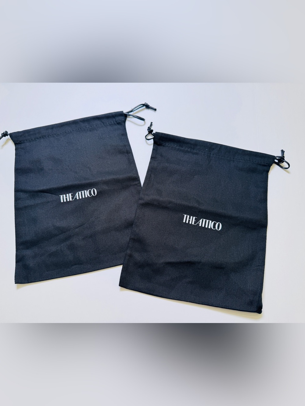 THE ATTICO Black Logo Drawstring Dust Bags Set of 2 Women’s great condition!